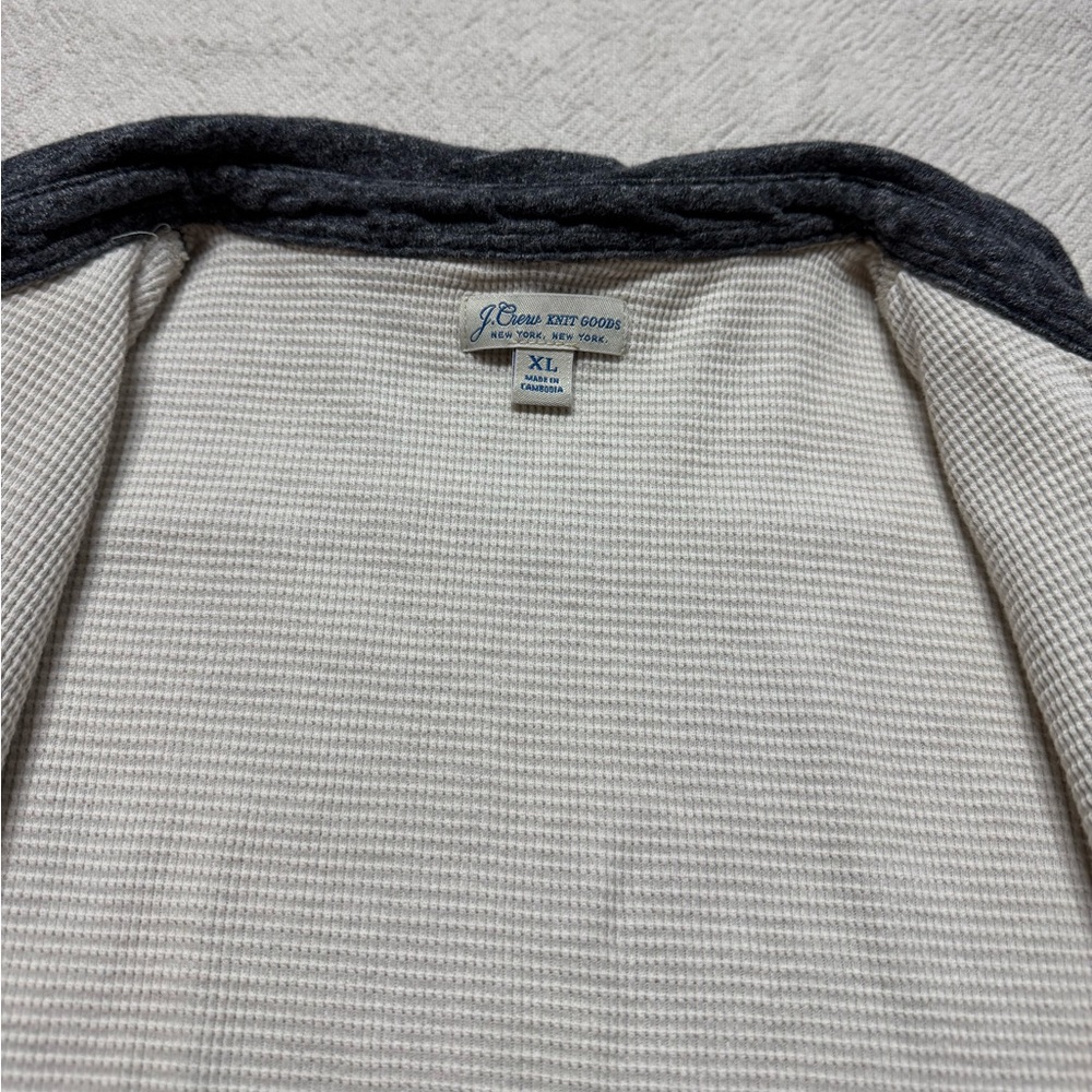 JCREW Men’s Grey Waffle Lined Harbor Button Up Shirt Shacket XL - Picture 8 of 9